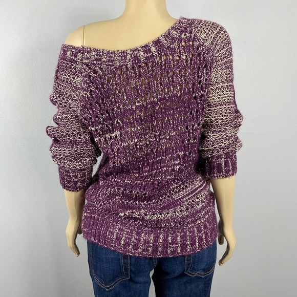 3/$35 Narciso Rodriguez Purple Knit Sweater Large - Picture 2 of 6